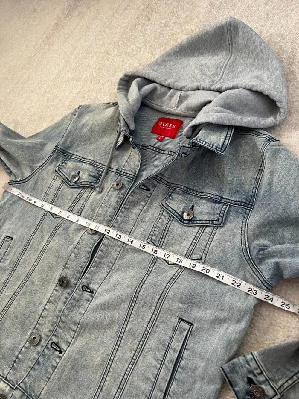 Guess Blue Hooded Jeans Denim Jacket XL - Picture 6 of 10